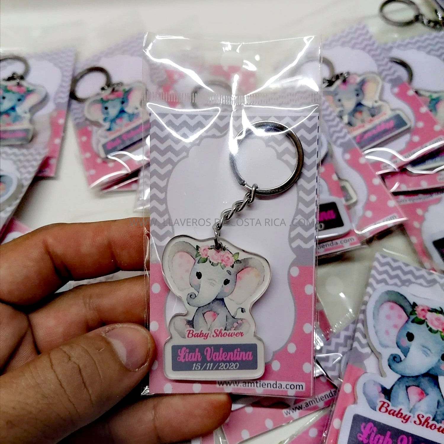 Llaveros Baby Shower Elefantes 