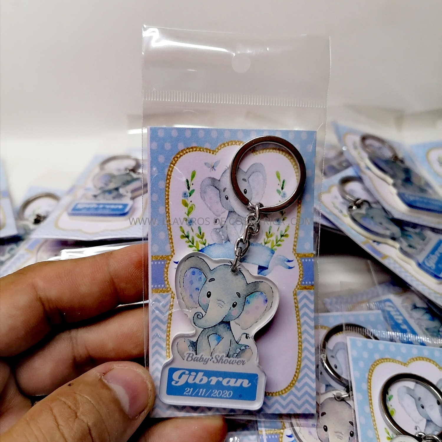 Llaveros Baby Shower Elefantes 