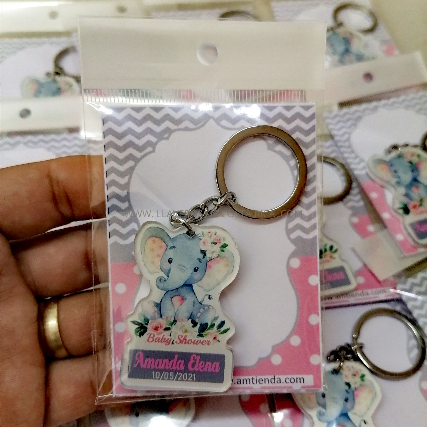 Llaveros Baby Shower Elefantes 