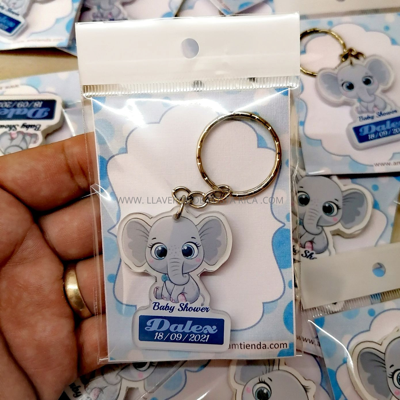 Llaveros Baby Shower Elefantes 