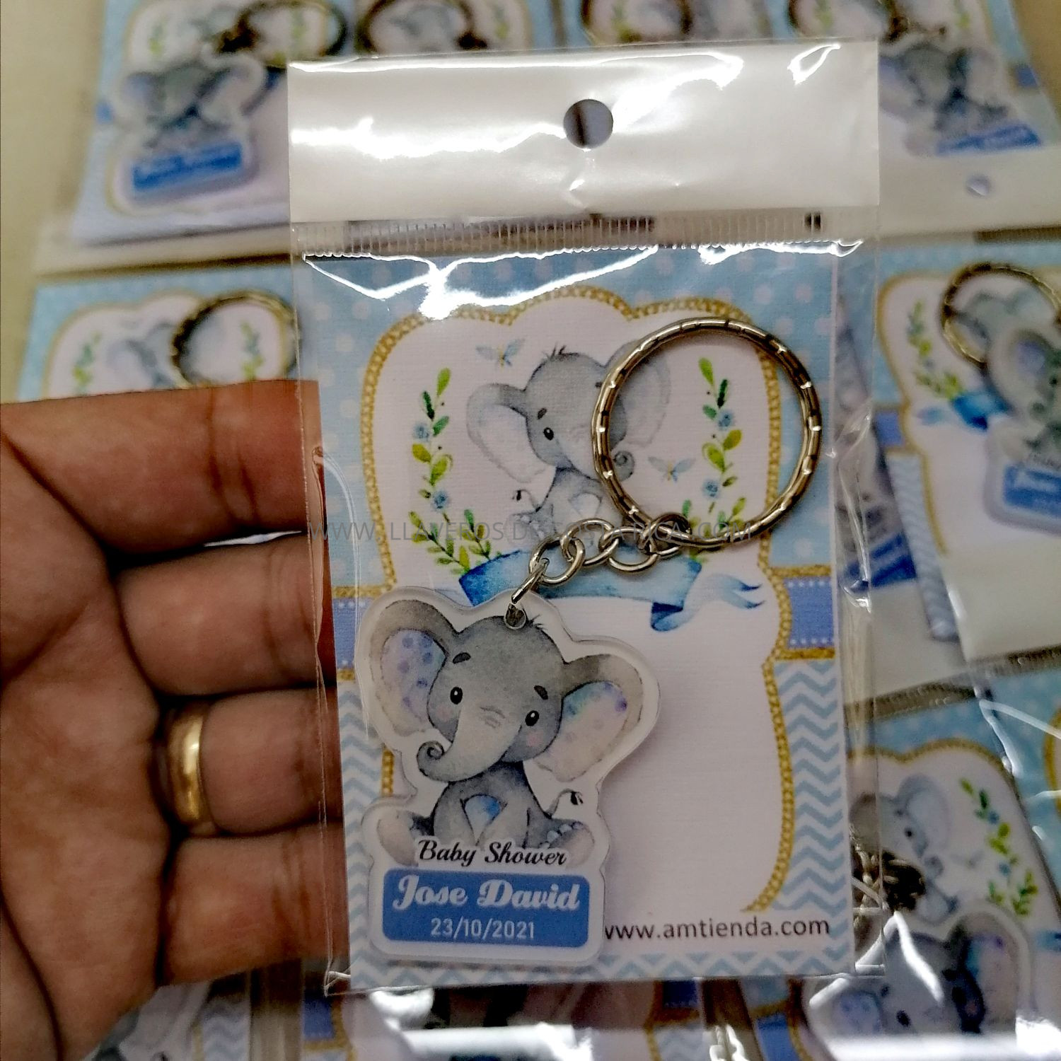 Llaveros Baby Shower Elefantes 
