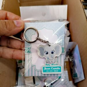 Llaveros Baby Shower Elefantes 